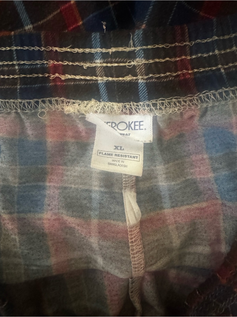 Cherokee Plaid Men’s Flame Resistant Sleepwear Shorts Blue/Red